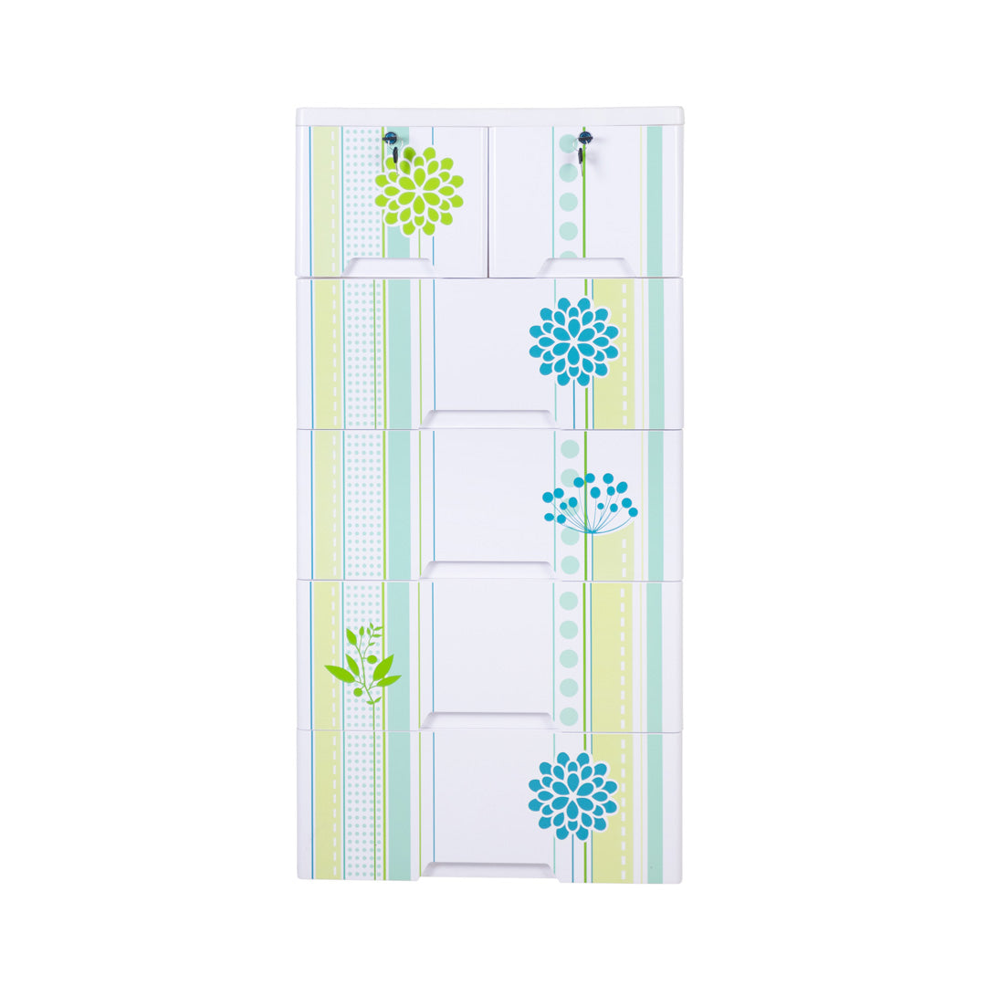 Kideez Drawer - Green Flower Print